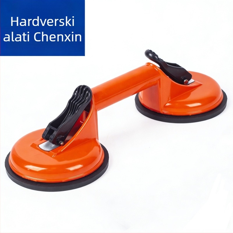 Chenxin Set usisnih čašica za staklene pločice — aluminijski spoj, 2 kandže za podizanje i ugradnju, gumeni čekić u kompletu