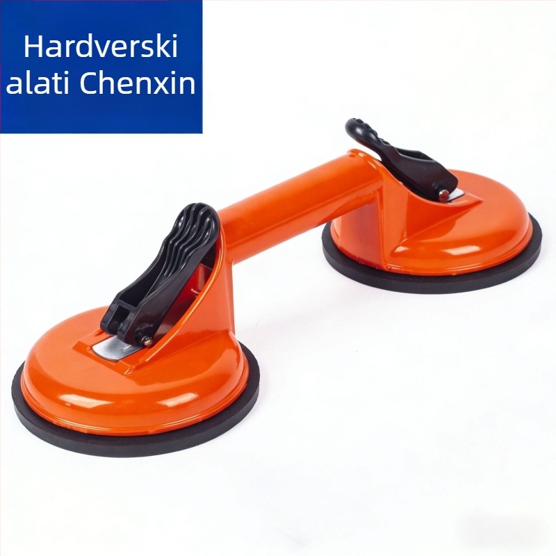 Chenxin Set usisnih čašica za staklene pločice — aluminijski spoj, 2 kandže za podizanje i ugradnju, gumeni čekić u kompletu