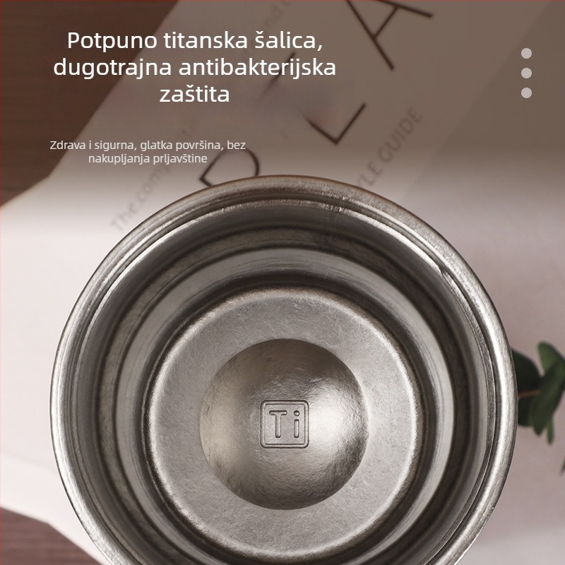 Termos čaša od čistog titana s pametnim prikazom temperature i odjeljkom za čaj, prijenosiva za automobil, poslovni dar