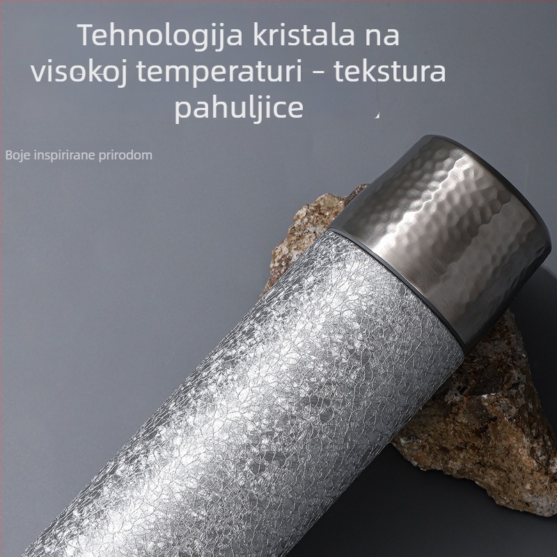 Termos s titanom, unutarnja stijena od titanija, odjeljak za čaj i vodu, poklopac koji iskače, elegantan poslovni dar