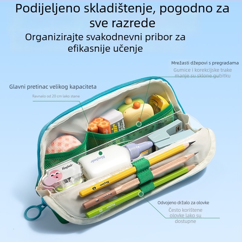 Magnetni trokutasti neseser za olovke, otporan na mrlje, velik kapacitet, Instagram stil