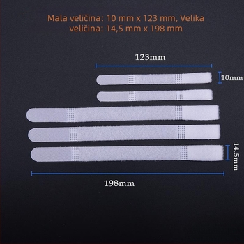 Traka za organiziranje kablova s Velcro zatvaračem, samoljepljiva, za podatkovne kablove, slušalice i napajanje laptopa