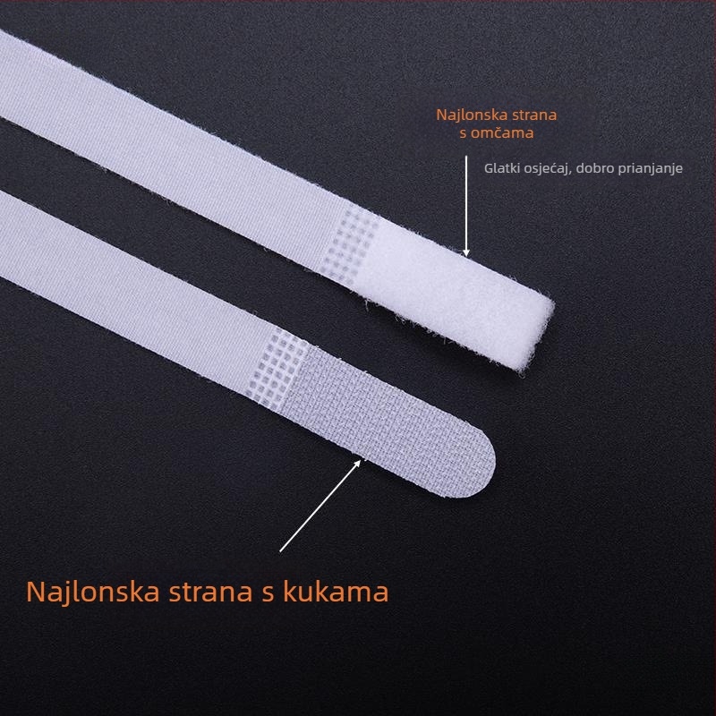 Traka za organiziranje kablova s Velcro zatvaračem, samoljepljiva, za podatkovne kablove, slušalice i napajanje laptopa