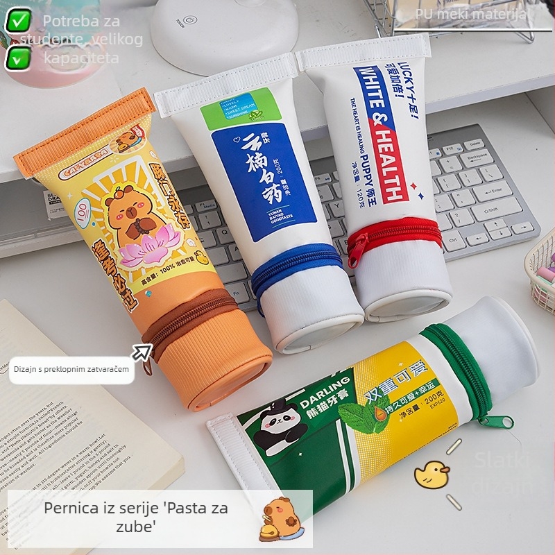 Pernica u obliku paste za zube, velika kapacitet, sladak karikaturistički dizajn, personalizirano za učenike osnovne škole