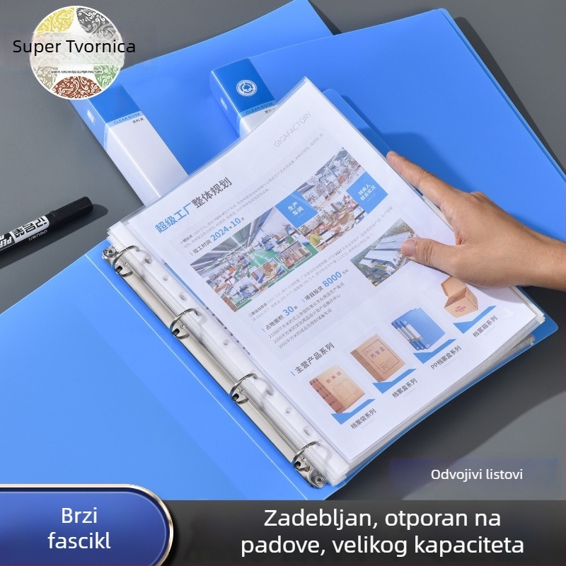 Plavi registrator s tri rupe, velika kapaciteta, višestruka namjena, A4