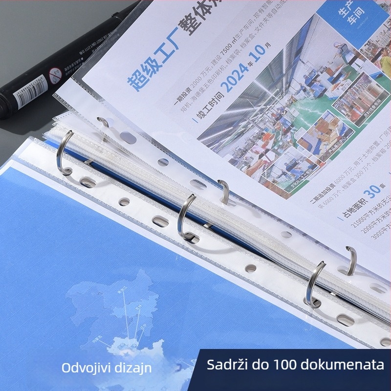 Plavi registrator s tri rupe, velika kapaciteta, višestruka namjena, A4