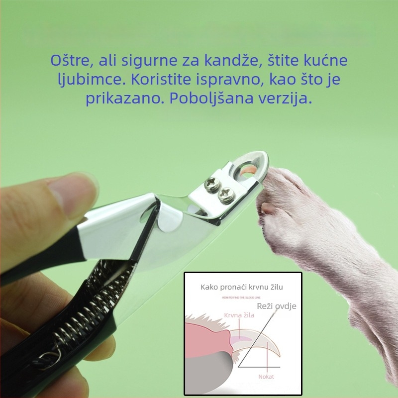 Klipovi za nokte kućnih ljubimaca od nehrđajućeg čelika, za mačke i pse, V-oblik kliješta za nokte, za kućnu uporabu