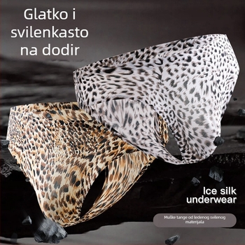 Muške tangice s leopard printom, niski struk, bešavne