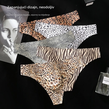 Muške tangice s leopard printom, niski struk, bešavne