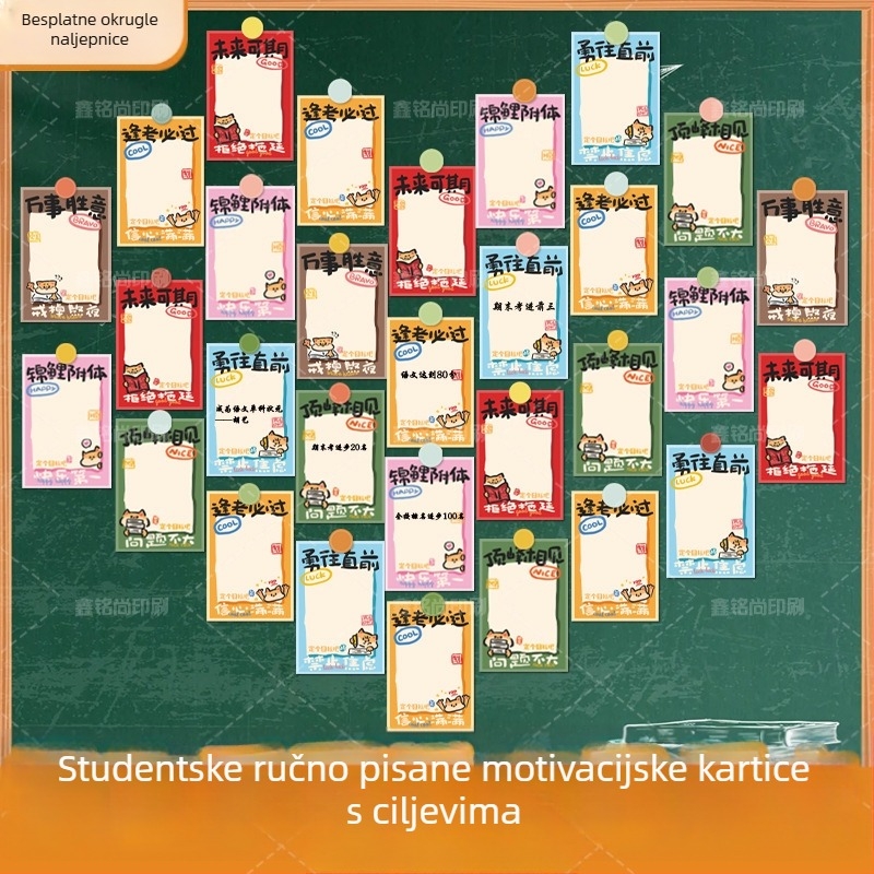 Nove ručno pisane motivacijske kartice za planiranje učenja