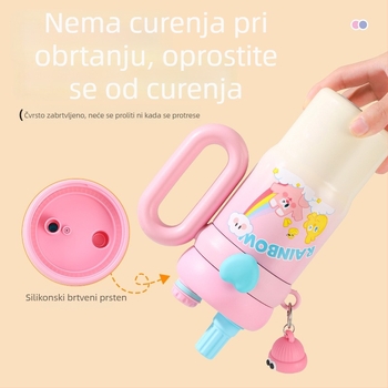 Izolirana čaša s crtanim zekom, držač za automobil, 316 nerđajućeg čelika, prijenosna