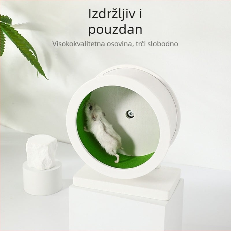 Hamsterova kolica za trčanje s nosačem – dvostruki trkački kotač, tih, igračka za namještaj