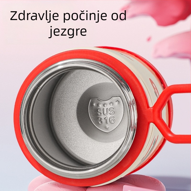 Termoska od nehrđajućeg čelika 316, izolirana, prenosiva, slatka za studente, dizajn inspiriran Instagramom