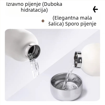 Moderna izolirana čaša s slamkom, prenosna od nehrđajućeg čelika, mala kapaciteta, za žene