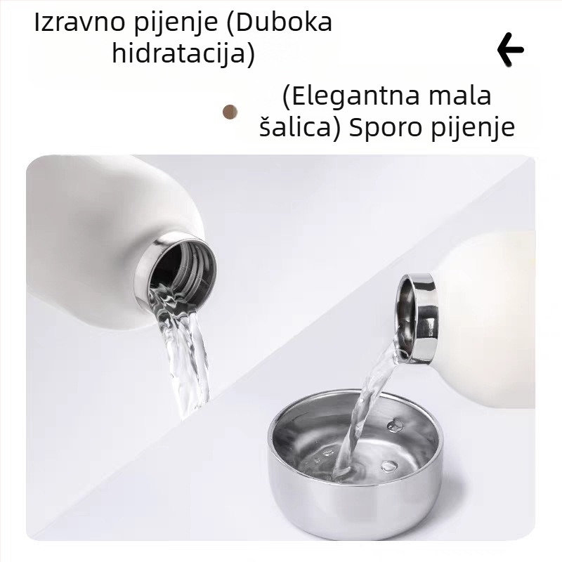 Moderna izolirana čaša s slamkom, prenosna od nehrđajućeg čelika, mala kapaciteta, za žene