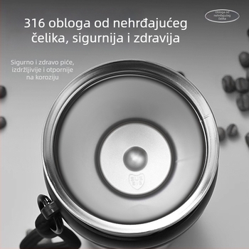 Izolacijska čaša od nehrđajućeg čelika 316, velike kapacitete, sa slamkom, prenosna, za automobil, prilagodljiva