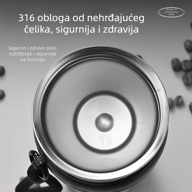 Izolacijska čaša od nehrđajućeg čelika 316, velike kapacitete, sa slamkom, prenosna, za automobil, prilagodljiva