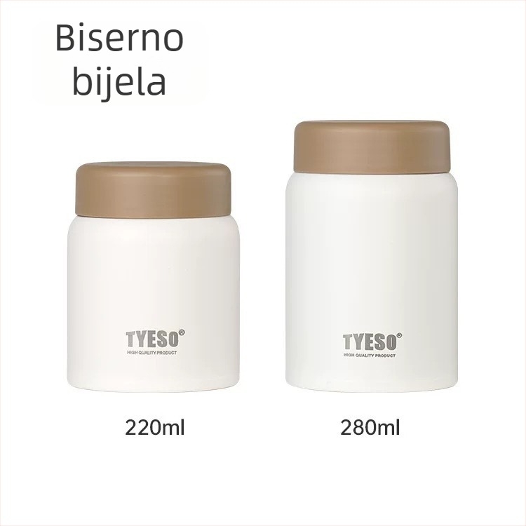 TYESO mini termos šalice, prenosna, od nehrđajućeg čelika 304, toplinsko izolirana 6–12 sati, moderna kompaktna boca za vodu