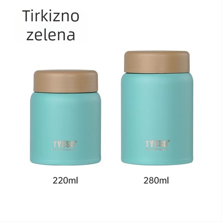TYESO mini termos šalice, prenosna, od nehrđajućeg čelika 304, toplinsko izolirana 6–12 sati, moderna kompaktna boca za vodu