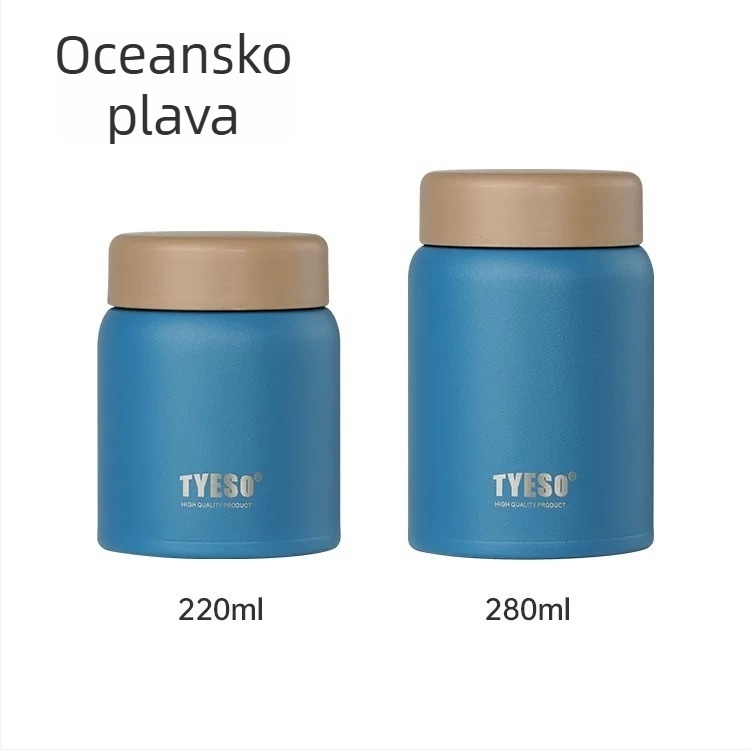 TYESO mini termos šalice, prenosna, od nehrđajućeg čelika 304, toplinsko izolirana 6–12 sati, moderna kompaktna boca za vodu
