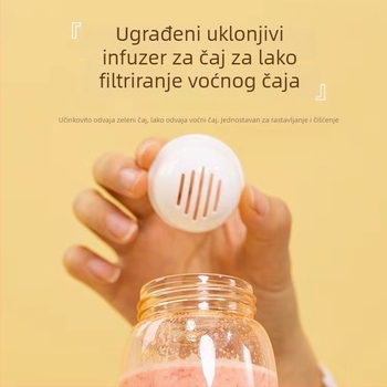 Slatka mini plastična čaša s mjernom skalom, prijenosna, mala kapaciteta, jednostavan dizajn, trendična šalica za čaj