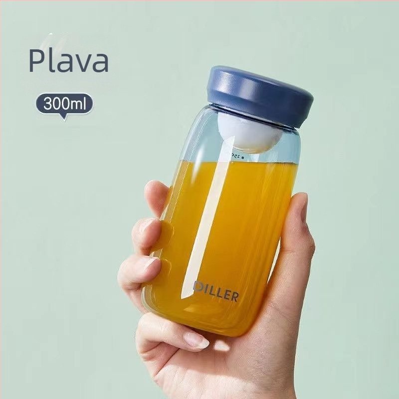 Slatka mini plastična čaša s mjernom skalom, prijenosna, mala kapaciteta, jednostavan dizajn, trendična šalica za čaj