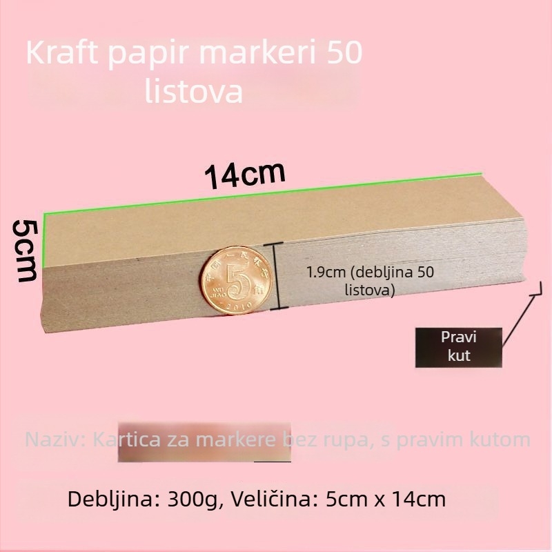 Prazna kartica za označivanje stranice od kraft papira s ručno crtanom grafitom, klasični kineski stil, kreativni svježi dizajn