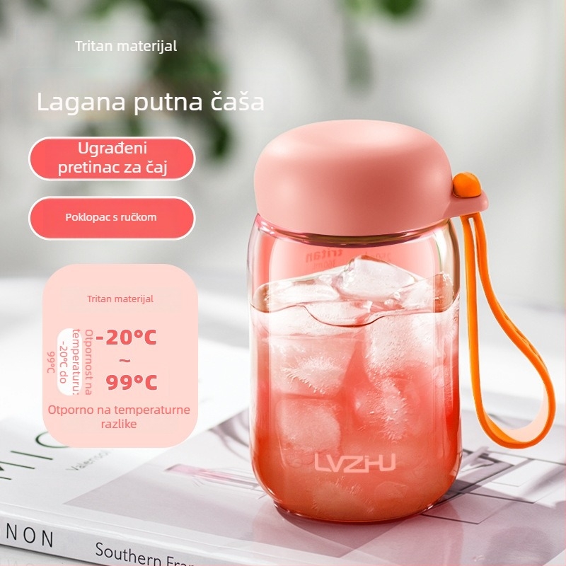 Green Pearl Tritan čaša za vodu, novi model 2026, shaker za mlijeko i kavu, kompaktna prijenosna plastična čaša otporna na visoke temperature