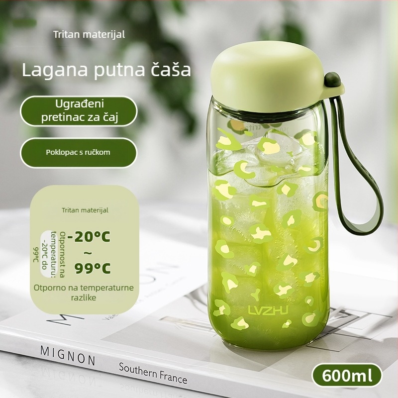 Green Pearl Tritan čaša za vodu, novi model 2026, shaker za mlijeko i kavu, kompaktna prijenosna plastična čaša otporna na visoke temperature