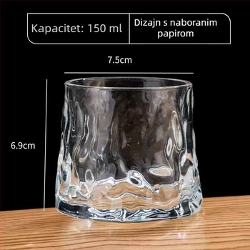 Debela staklena čaša za whiskey, kristalno bistra, pogodna za sokove