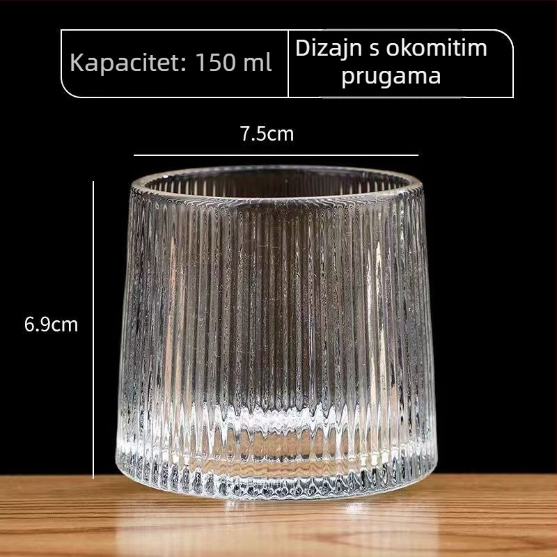 Debela staklena čaša za whiskey, kristalno bistra, pogodna za sokove