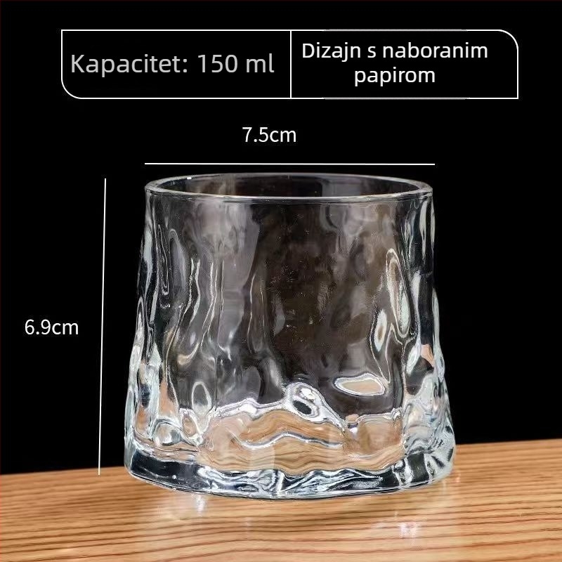 Debela staklena čaša za whiskey, kristalno bistra, pogodna za sokove
