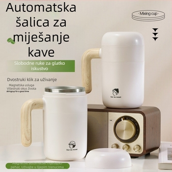 Automatska šalica za miješanje s bežičnim punjenjem i magnetskim okretanjem, prijenosna šalica od nehrđajućeg čelika za kavu