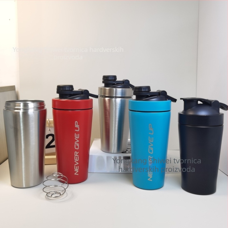 Dvoslojni vakuumski shaker od nehrđajućeg čelika, 600 ml, unutarnji 304, vanjski 201, izoliran, za proteinski prah, sportska boca