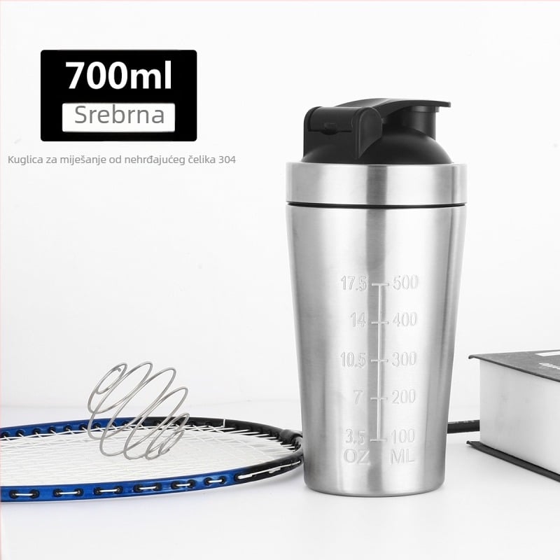 K614 Jednostruki fitness shaker čaša od 304 nehrđajućeg čelika, velika kapaciteta, boca za trening s kuglom