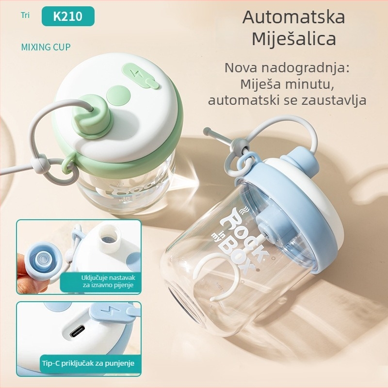 Type-C automatska čaša za miješanje, posuda od materijala sigurnog za hranu, električni miješalica otporna na visoke temperature, dječji shaker