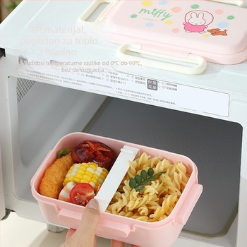Dječji set za užinu Miffy: slatka kutija za ručak i čaša za vodu, sigurna za mikrovalnu, crtić dizajn, putovanja, dvodijelni set