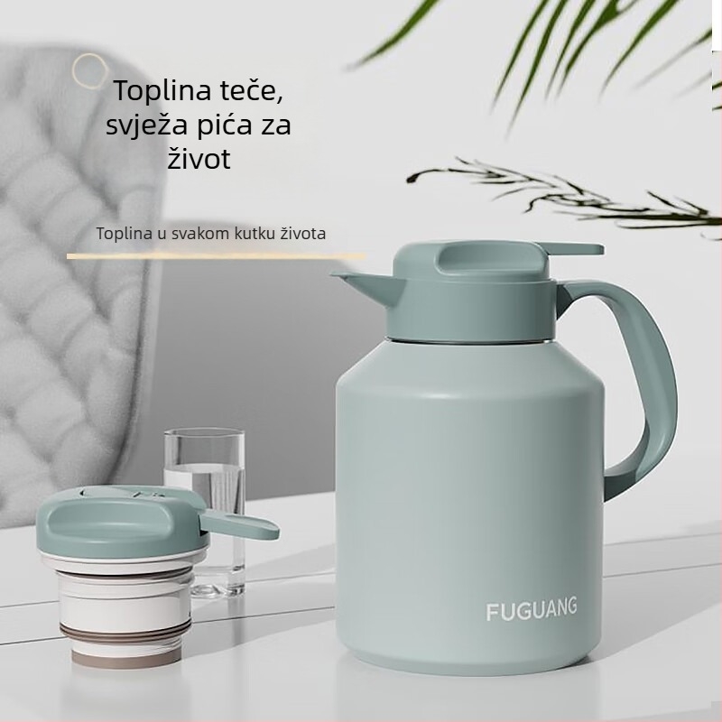 Fuguang stolni termos od nehrđajućeg čelika 304, veliki kapacitet, za kućnu upotrebu, prijenosna posuda za infuziju čaja, zadržava toplinu, 2000 ml