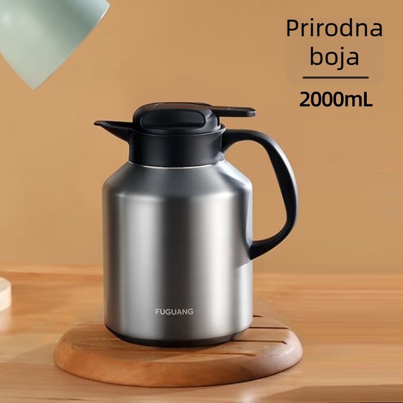 Fuguang stolni termos od nehrđajućeg čelika 304, veliki kapacitet, za kućnu upotrebu, prijenosna posuda za infuziju čaja, zadržava toplinu, 2000 ml