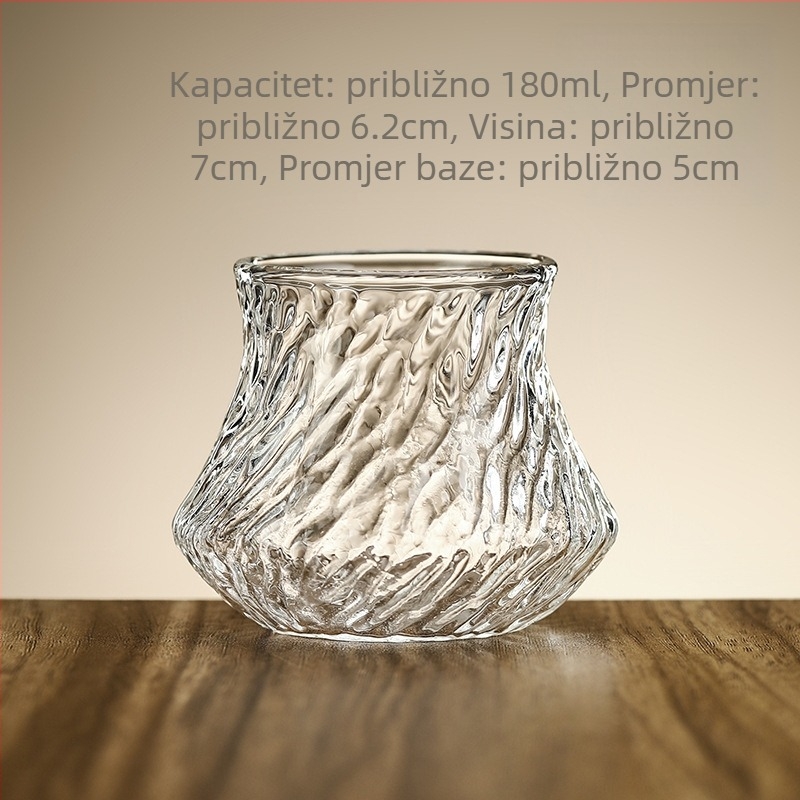 Ručna šalice za degustaciju kave od borosilikatnog stakla s ledenim uzorkom, karafa za dijeljenje i šalica za aromu, vrhunski dizajn