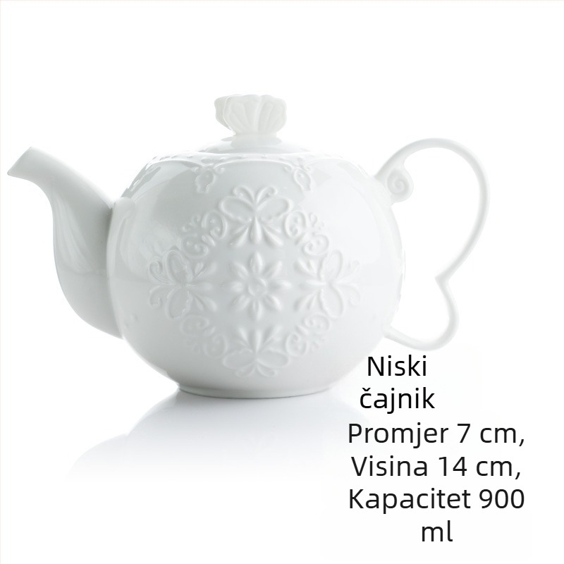 Set čajnika s motivom leptira, mlijeko i šećernica, porculan od kosti, bijeli porculan, europski čipkasti stil za poslijepodnevni čaj