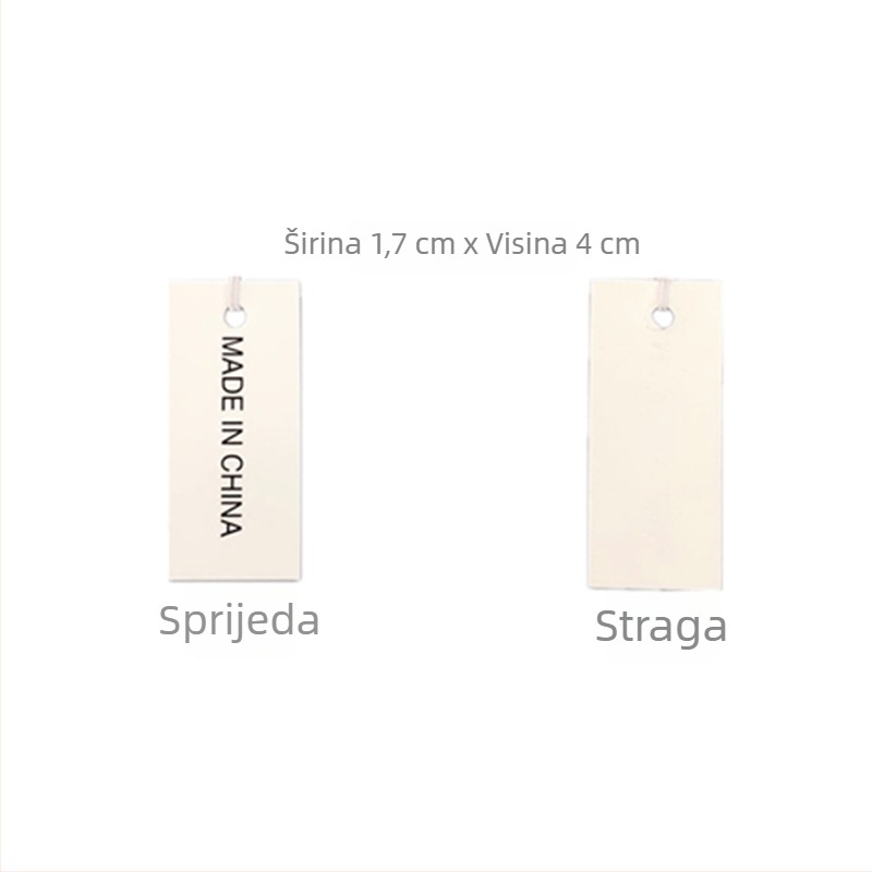 Bijela kartonska etiketa s elastičnim koncem za nakit