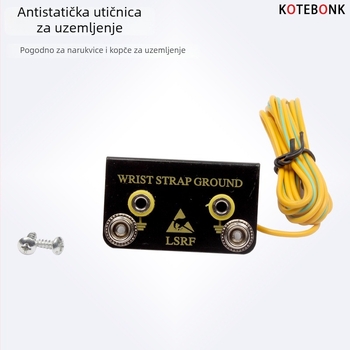 Antistatična L-oblik uzemljiva utičnica s 2 otvora, stolna podloga, uzemljiva kopča i najlonska narukvica