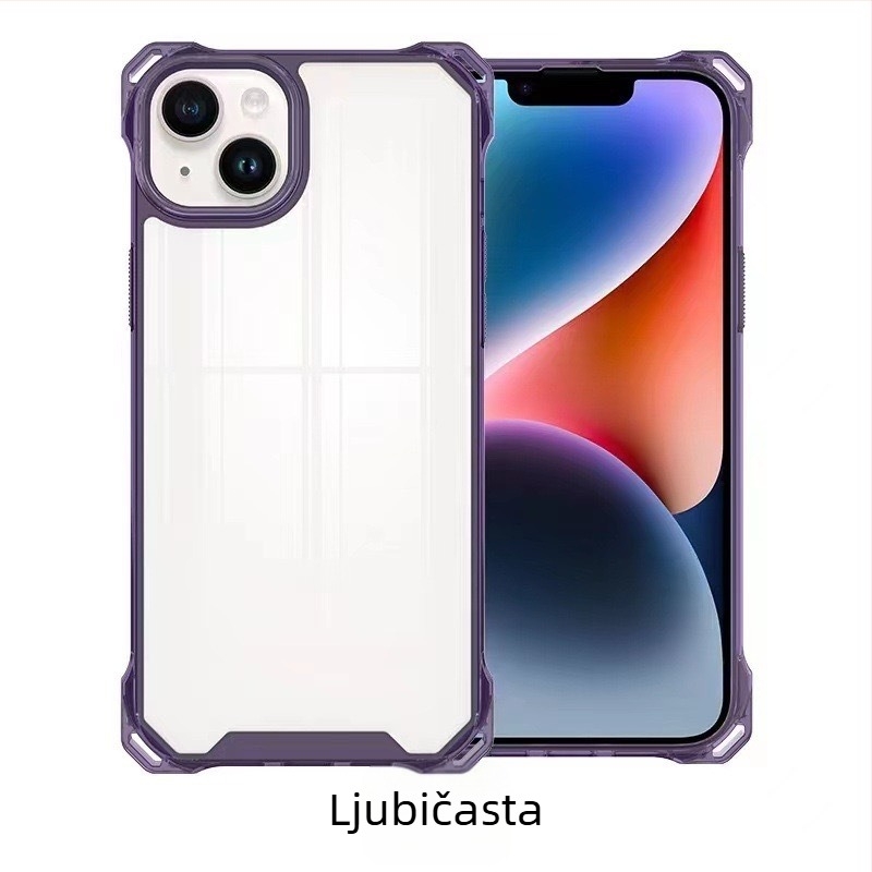 Akrilno dvostruko magnetsko kućište s narukvicom za četiri kuta za iPhone 16 Pro i 17 Pro Max