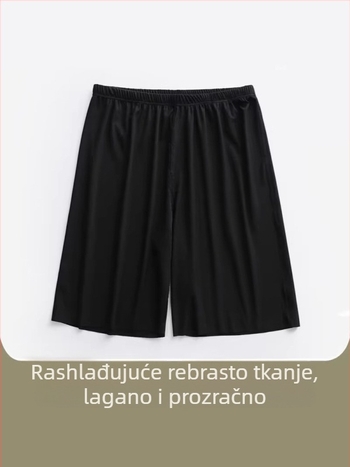 Muške ljetne šorce ICE-SILK, lagane, brzo suše, elastične sportske šorceve za dom i spavanje, kapri dužine.