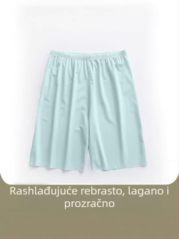 Muške ljetne šorce ICE-SILK, lagane, brzo suše, elastične sportske šorceve za dom i spavanje, kapri dužine.