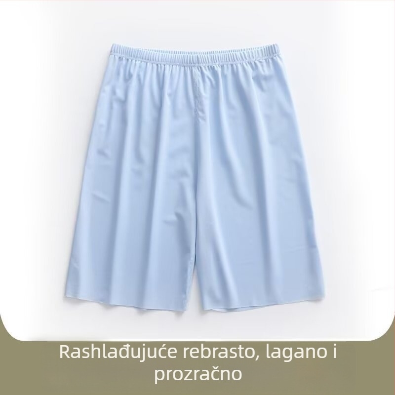 Muške ljetne šorce ICE-SILK, lagane, brzo suše, elastične sportske šorceve za dom i spavanje, kapri dužine.