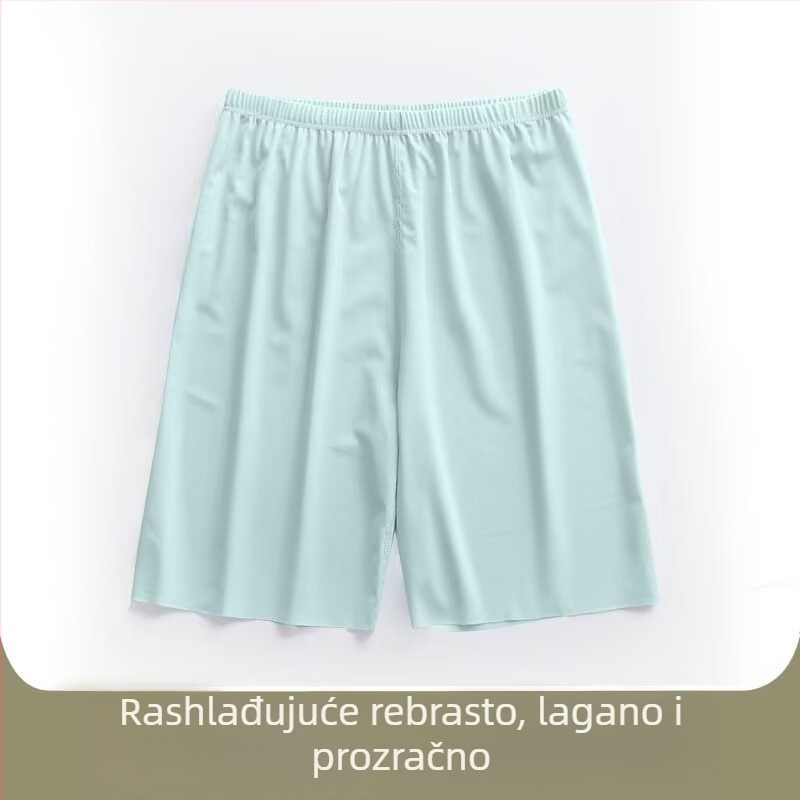 Muške ljetne šorce ICE-SILK, lagane, brzo suše, elastične sportske šorceve za dom i spavanje, kapri dužine.