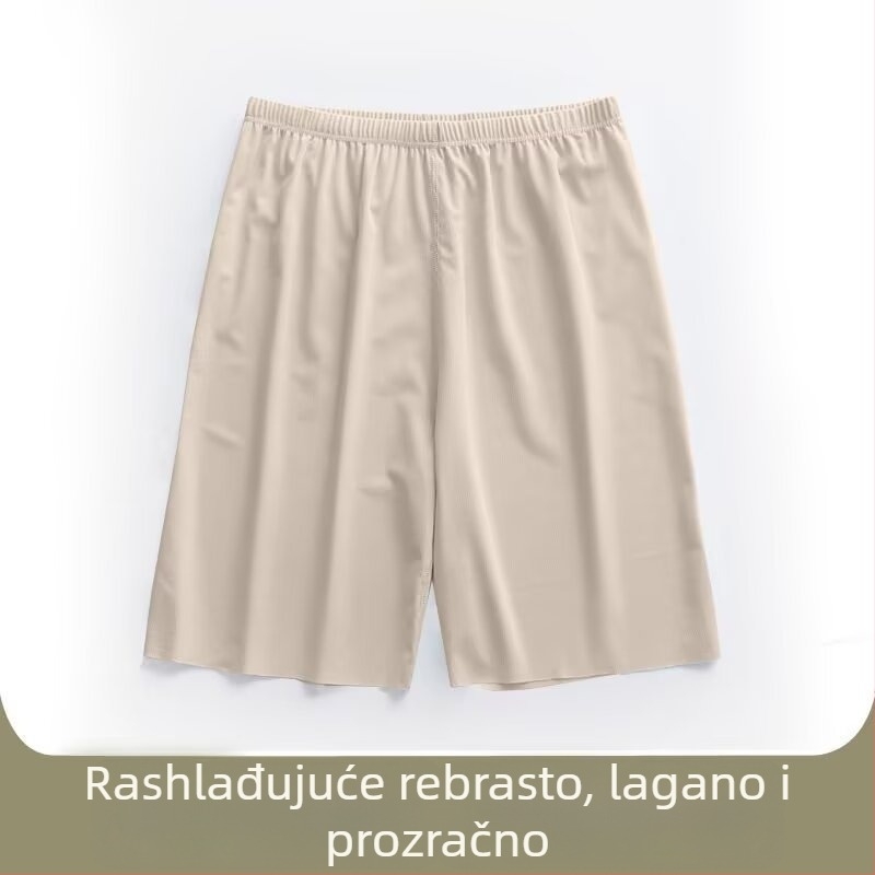 Muške ljetne šorce ICE-SILK, lagane, brzo suše, elastične sportske šorceve za dom i spavanje, kapri dužine.