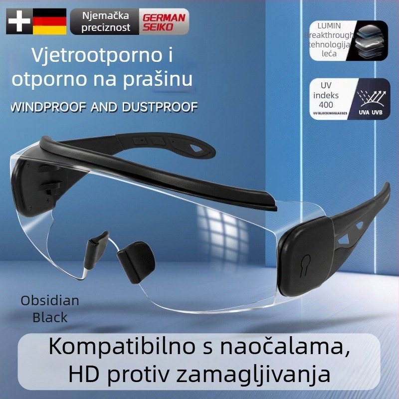 Vjetrootpornu naočale za biciklizam, planinarenje i skijanje, elegantne zaštitne naočale, otporne na prašinu i magljenje, pogodne za nošenje s naočalama, unisex